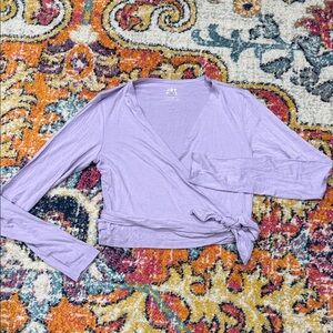 JoyLab Lilac Long Sleeve Ballet Wrap Top